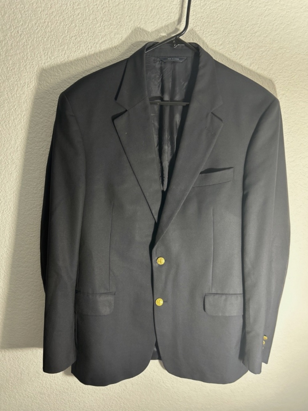 Brooks Brothers Blazer Loro Piana Brooksease Black Gold Buttons *See Measurement